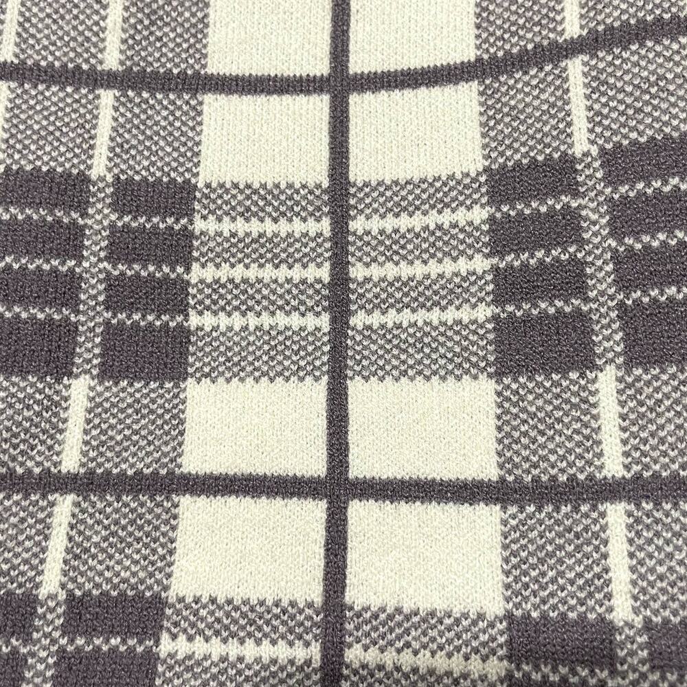 Love Tree NEW Purple Cream Plaid Knit Plazacore Flirty Academia Mini Skirt - Picture 3 of 7